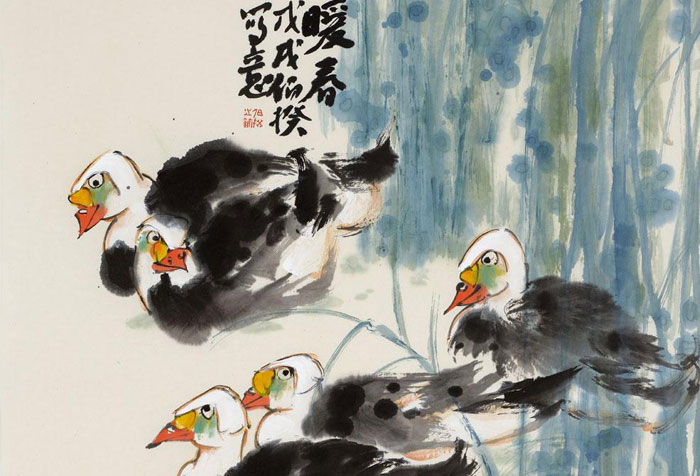 中國人民大學畫院教授，家一級美術師伯揆畫小品，味道十足