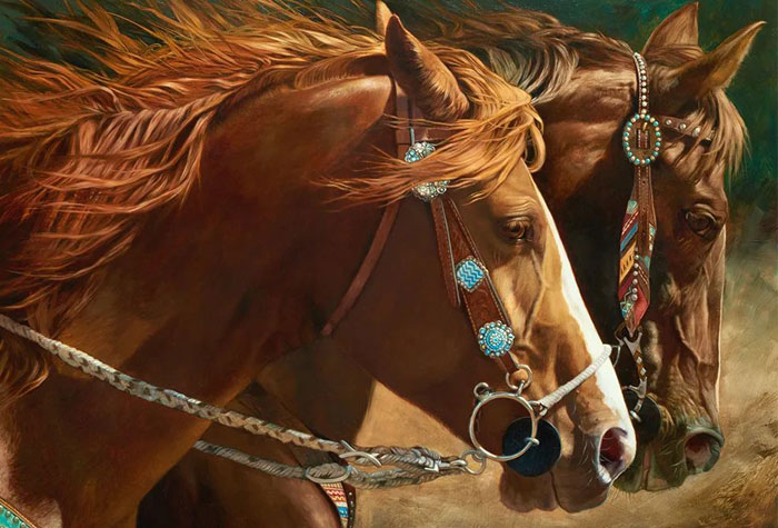 美國幻想藝術(shù)家和野生動物畫家朱莉·貝爾油畫作品欣賞-馬