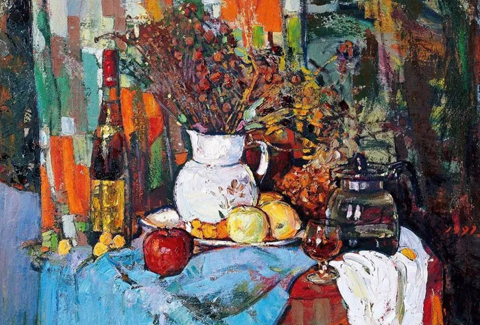 山東藝術學院教授路璋油畫作品欣賞，風格粗獷，筆觸凝練