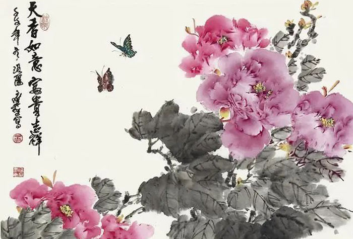 中國書畫函授大學教授王應敬牡丹畫選欣賞，畫面歡快輕松
