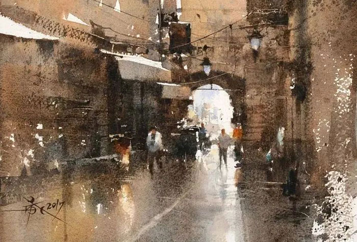 寶島臺(tái)灣著名水彩畫家簡(jiǎn)忠威作品欣賞，讓知識(shí)與美感完美結(jié)合