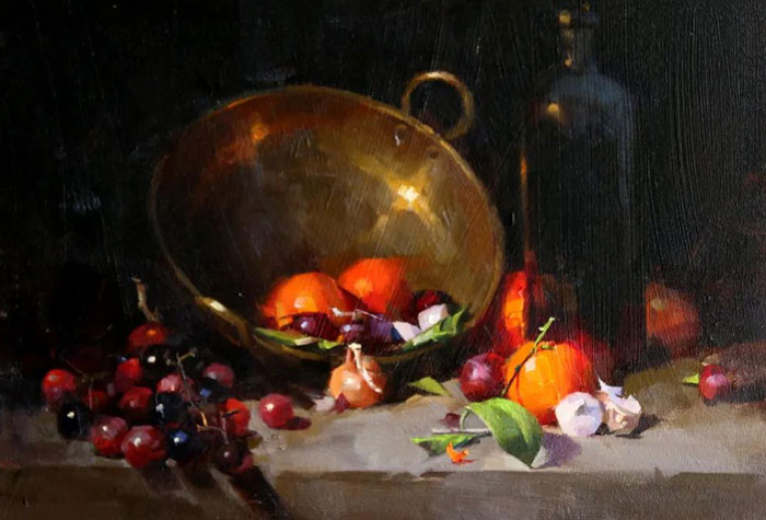 物理學家黃強油畫作品欣賞，色彩、光感、筆觸，表現淋漓盡致