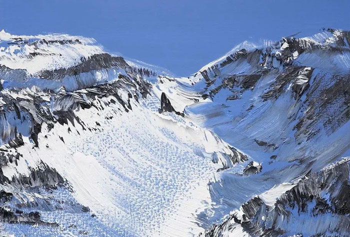 瑞士畫家康拉德·喬恩·戈德利，資深時尚攝影師重返畫壇，筆下的山峰，令人震撼