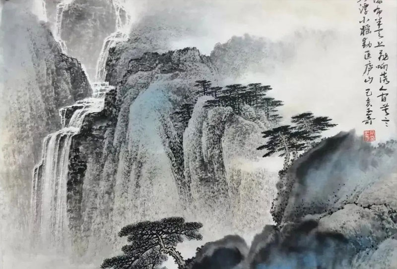 懸泉飛瀑 氣勢雄偉一一佘玉奇山水畫作品欣賞